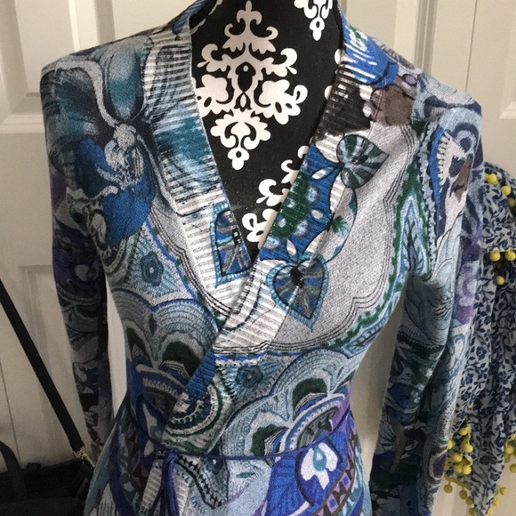 Gorgeous Desigual grey, blue and purple cardigan - Picture 2 of 9